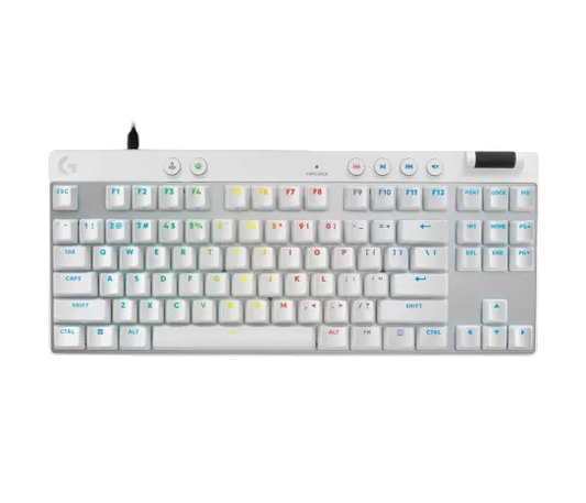Logitech PRO X TKL Rapid tenkeyless Corded Gaming Keyboard with Magnetic Analog Switches  - White - 97855198969