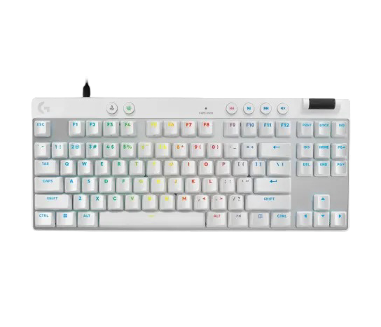 Logitech PRO X TKL Rapid tenkeyless Corded Gaming Keyboard with Magnetic Analog Switches  - White - 097855198969