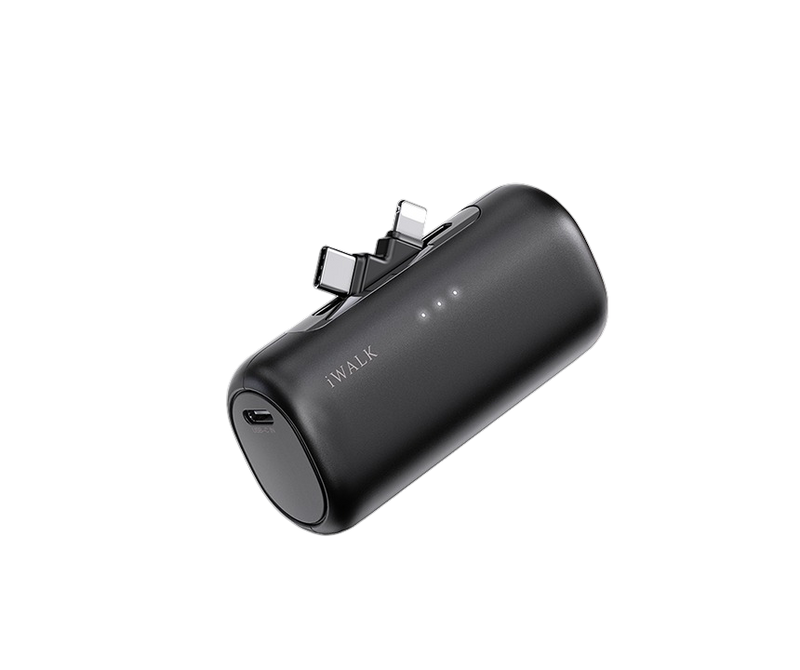 iWALK LinkPod Switch | USB-C and Lightning Plug Portable Charger 5000mAh Fast Charge - BLACK - 6952015430928