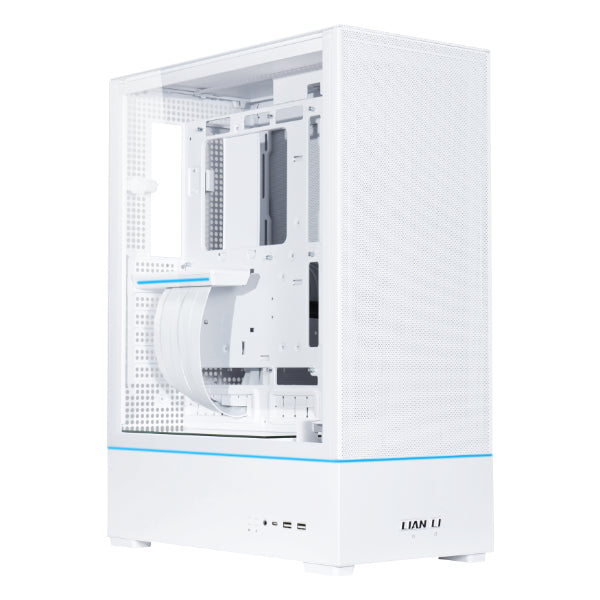 Lian Li SUP01 Steel / Tempered Glass ATX Mid Tower Computer Case - Black / White