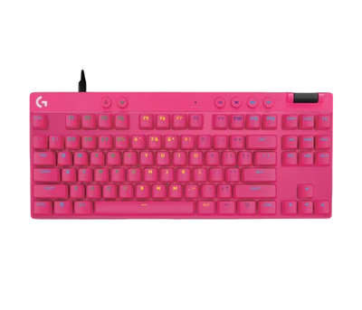 Logitech PRO X TKL Rapid tenkeyless Corded Gaming Keyboard with Magnetic Analog Switches  - Magenta - 097855198938