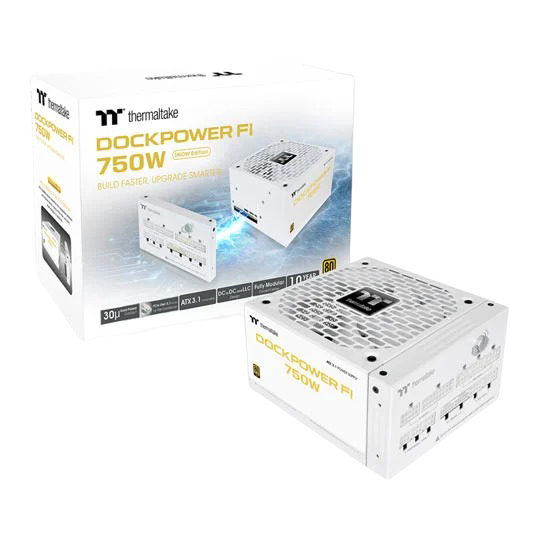 Thermaltake Dockpower FI 750W Snow Full Modular 80+ Gold ATX 3.1 White Power Supply - 84048031127