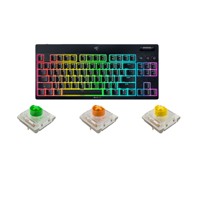 Razer BlackWidow V4 Low-Profile HyperSpeed Razer Green & Orange & Yellow Switch Tenkeyless Size Keyboard - 8887910073612 / 8887910073759 / 8887910073773