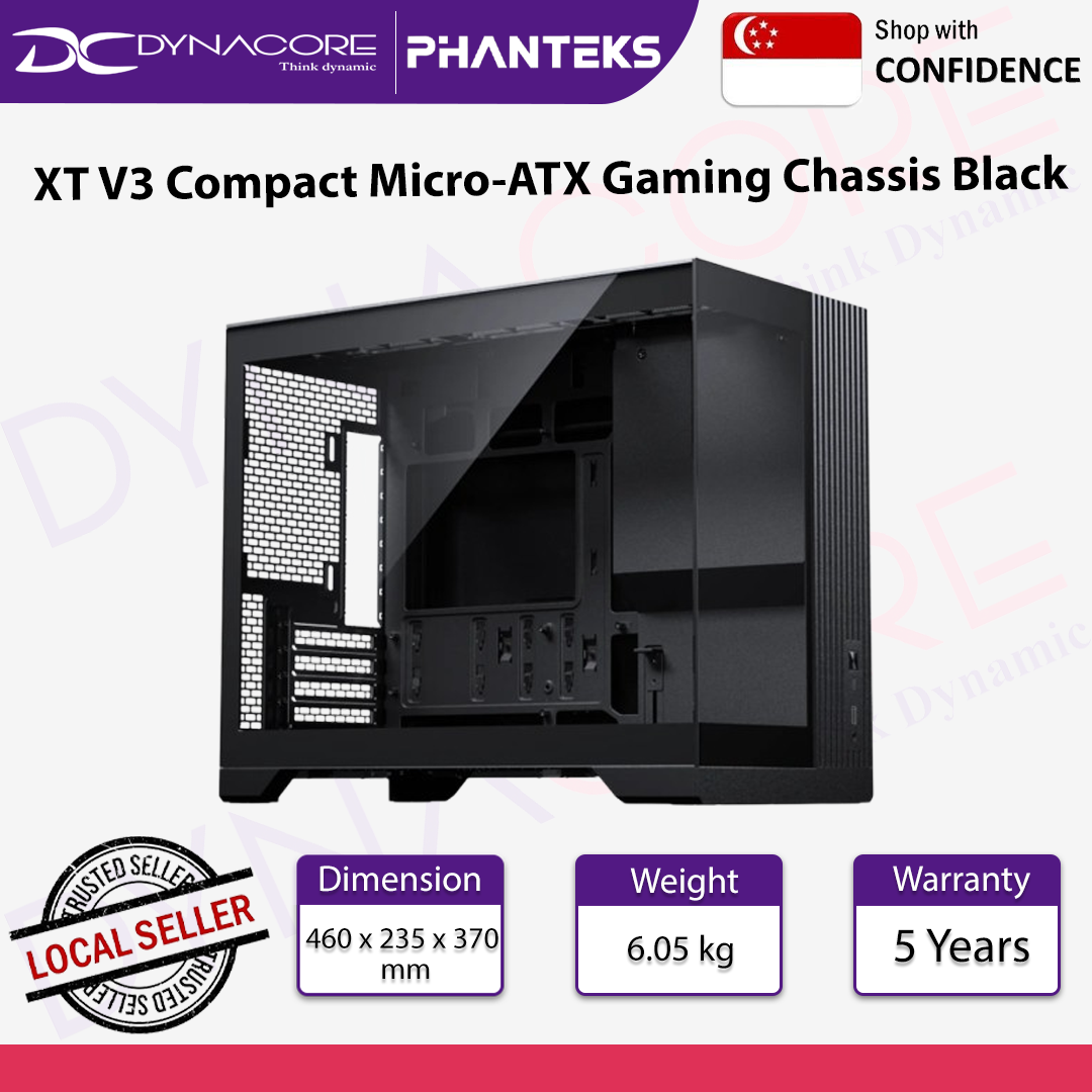 Phanteks XT V3 Compact Micro-ATX Gaming Chassis Black - PHAXTV3BLK