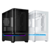 Asus Prime AP202 Tempered Curved Glass mATX PC Case - Black / White