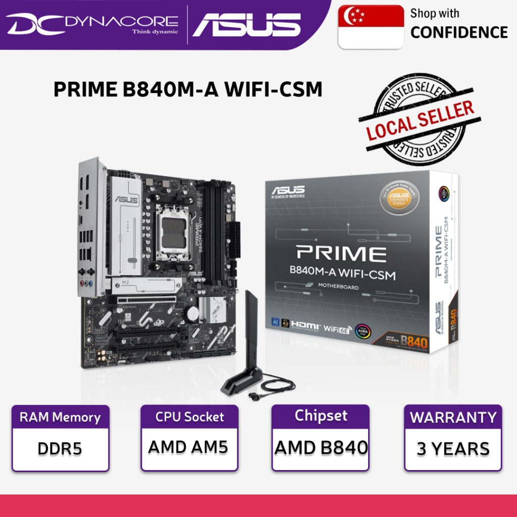 ASUS PRIME B840M-A WIFI-CSM AMD B840 mATX Motherboard - 197105797154