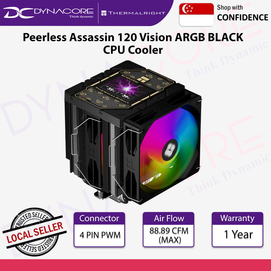 Thermalright Peerless Assassin 120 Vision ARGB BLACK CPU Cooler - 814256022118