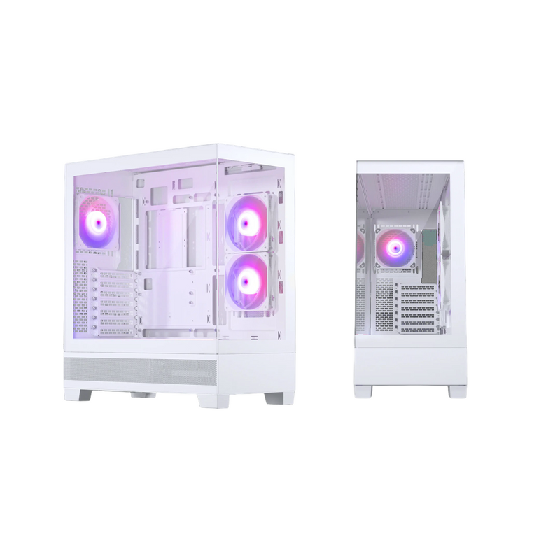 Phanteks XT View ATX Case Tempered Glass Side Panel 3x M25-120 DRGB Fan White - PHAXTVIEWWHT