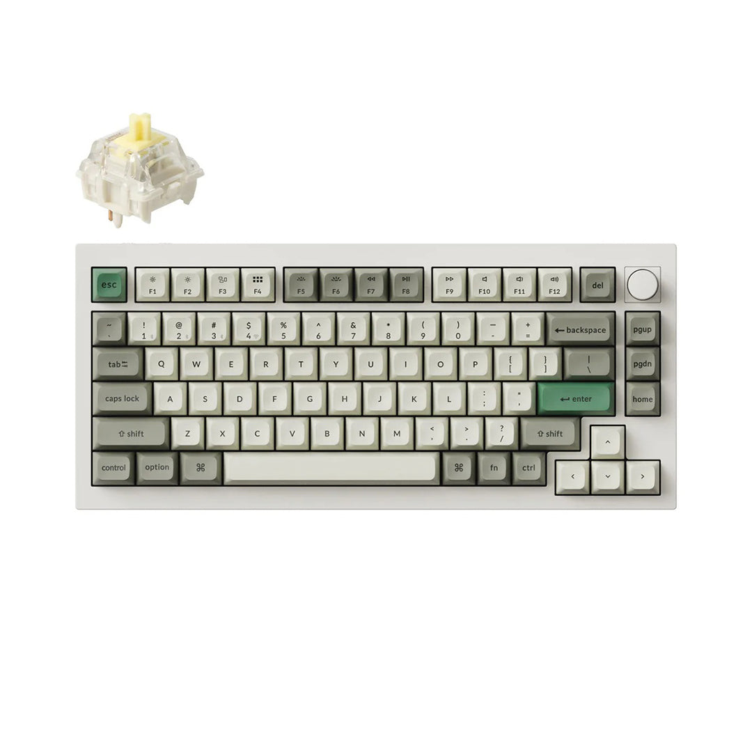 Keychron Q1 Max QMK/VIA Wireless Custom Mechanical Keyboard - Fully Assembled Knob - Shell White - Gateron Jupiter Red, Brown, Banana Switches - 4895248863335 / 4895248863342 / 4895248863359
