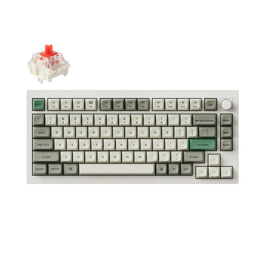 Keychron Q1 Max QMK/VIA Wireless Custom Mechanical Keyboard - Fully Assembled Knob - Shell White - Gateron Jupiter Red, Brown, Banana Switches - 4895248863335 / 4895248863342 / 4895248863359