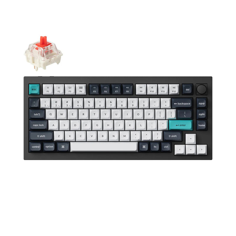 Keychron Q1 Max QMK/VIA Wireless Custom Mechanical Keyboard - Fully Assembled Knob - Carbon Black - Gateron Jupiter Red, Brown, Banana Switches - 4895248863304 / 4895248863311 / 4895248863328