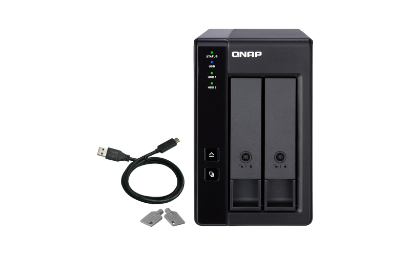 QNAP TR-002 2-bay 3.5" SATA HDD USB 3.1 Gen2 10Gbps Type-C hardware RAID external enclosure - 885022017249