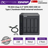 QNAP TR-004 4-bay 3.5" SATA HDD USB 3.0 Type-C hardware RAID external enclosure - 885022016358