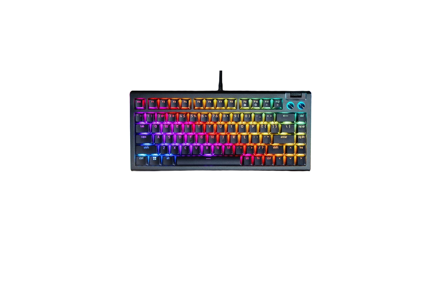 Razer BlackWidow V4 75% Wired Mechanical Gaming Keyboard - Black / White - 8887910072974 / 8887910072271