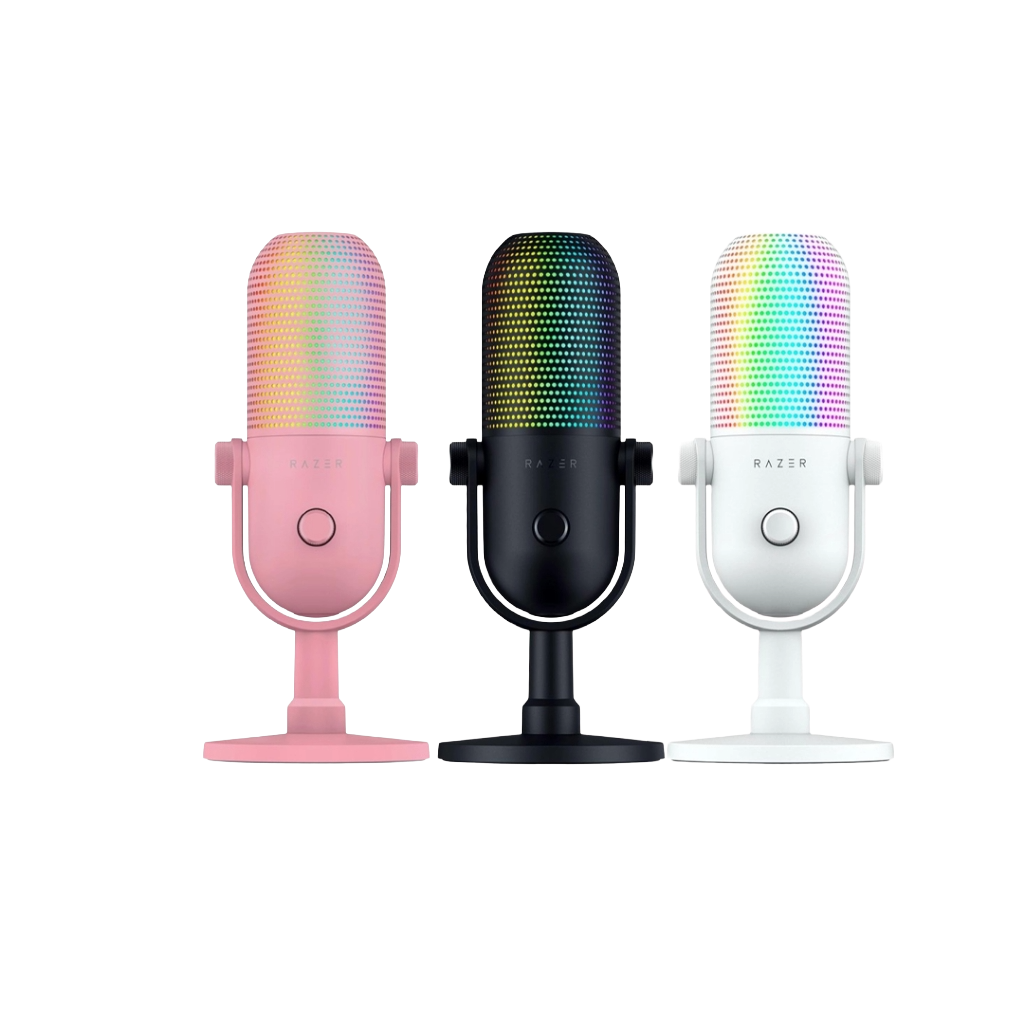 Razer Seiren V3 Chroma RGB USB Streaming and Gaming Microphone - Black / White / Quartz - 8887910000441 / 8887910000465 / 8887910000489