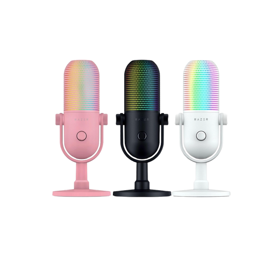 Razer Seiren V3 Chroma RGB USB Streaming and Gaming Microphone - Black / White / Quartz - 8887910000441 / 8887910000465 / 8887910000489