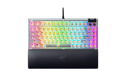 Razer BlackWidow V4 75% swappable Mechanical Gaming Keyboard Phantom Green & White Edition - 8887910072783 / 8887910073834