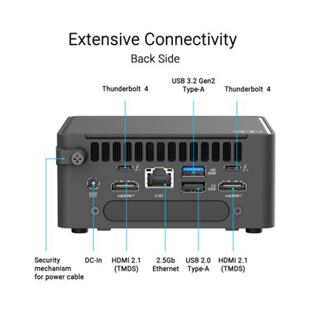 ASUS NUC 15 PRO Tall (Black) RNUC15CRHU500000I Ultra 5-225H 14C INTEL ARC GPU Wi-Fi 7 BAREBONE 90AR00Q2-M00150 NO POWER CORD - 4711387958247