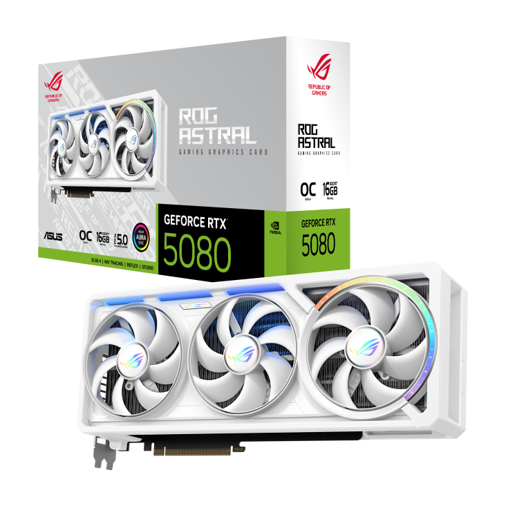 ASUS ROG Astral GeForce RTX™ 5080 16GB GDDR7 WHITE OC Edition Graphics Card