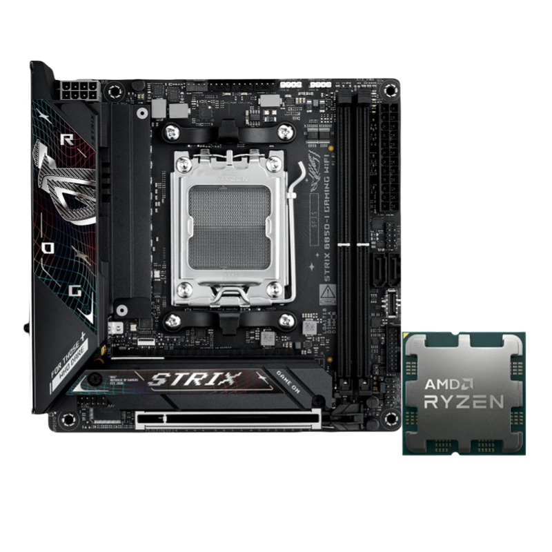 ASUS ROG STRIX B850-I GAMING WIFI ITX Motherboard + AMD Ryzen™ 9 9950X3D Processor/CPU