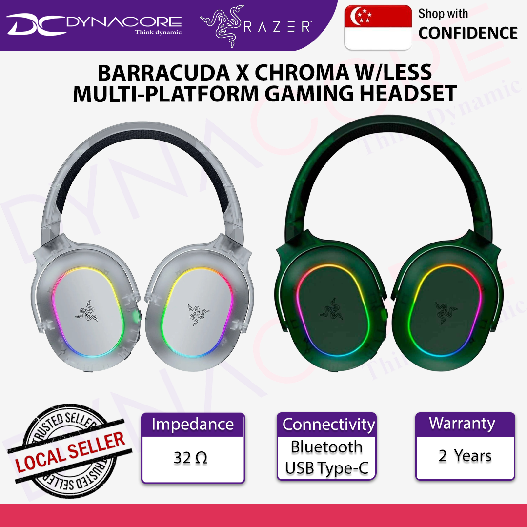 RAZER BARRACUDA X CHROMA W/LESS MULTI-PLATFORM GAMING HEADSET-PHANTOM GREEN/ WHITE