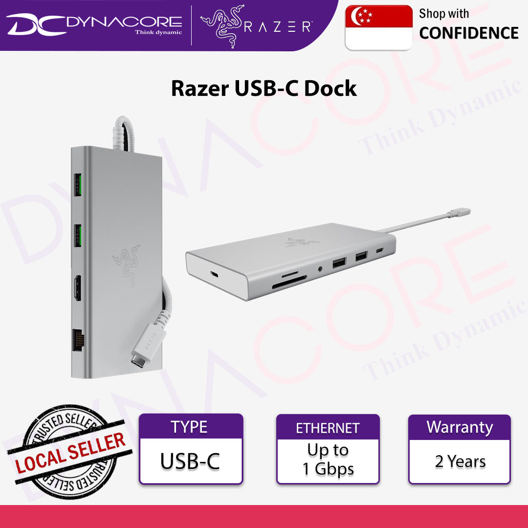 RAZER USB C DOCK MULTIPORT ADAPTER-MERCURY EDITION - 8887910052686 ...