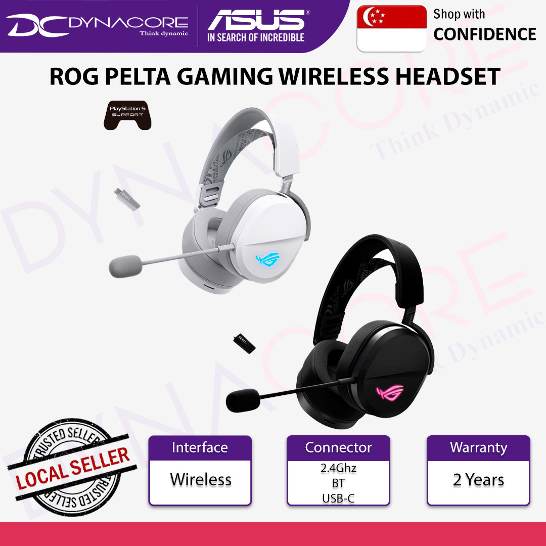 Asus ROG Pelta Gaming Headset Tri-mode RGB Gaming Headset with ROG SpeedNova Wireless Technology