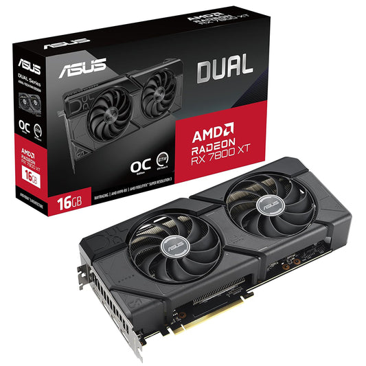 ASUS Dual Radeon RX 7800XT OC Edition 16GB GDDR6 Graphics Card - 4711387436165