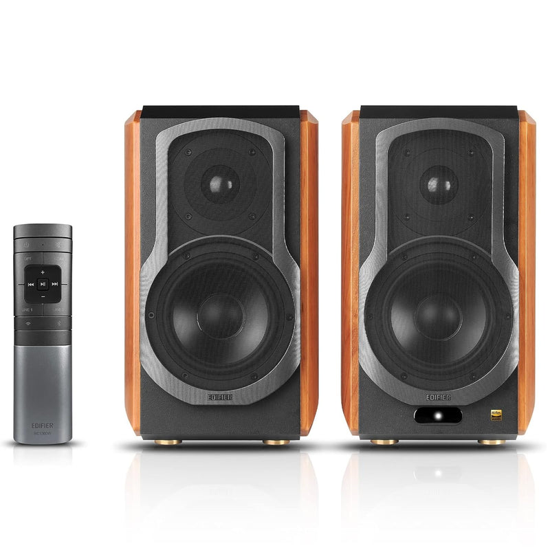 EDIFIER BOOKSHELF S1000W BROWN WIRELESS HI-FI SPEAKER - 6923520269532
