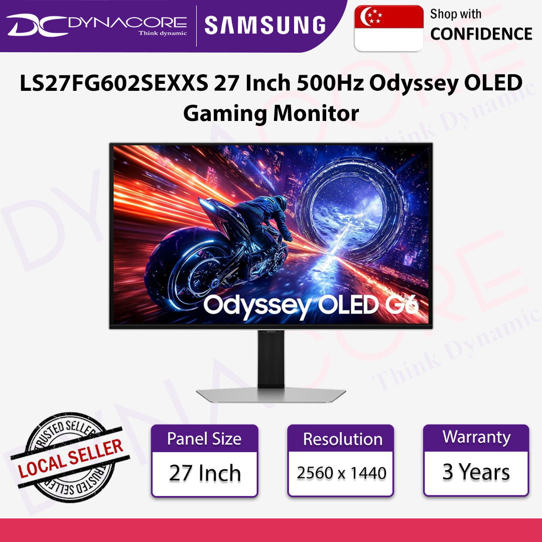 SAMSUNG LS27FG602SEXXS 27 Inch 500Hz Odyssey OLED Gaming Monitor - SAMLS27FG602SEXXS