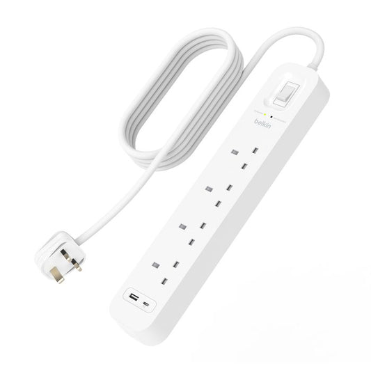 BELKIN 4 OUTLET SURGE PROTECTION STRIP W/USB A + C - 745883906215