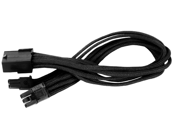 SilverStone PP07-PCIB Sleeved Extension Power Supply Cable - Black - SST-PP07-PCIB