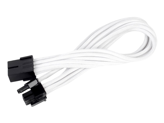 SilverStone PP07-PCIW Sleeved Extension Power Supply Cable - White - SST-PP07-PCIW