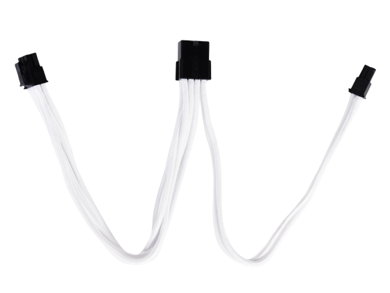 SilverStone PP07-PCIW Sleeved Extension Power Supply Cable - White - SST-PP07-PCIW