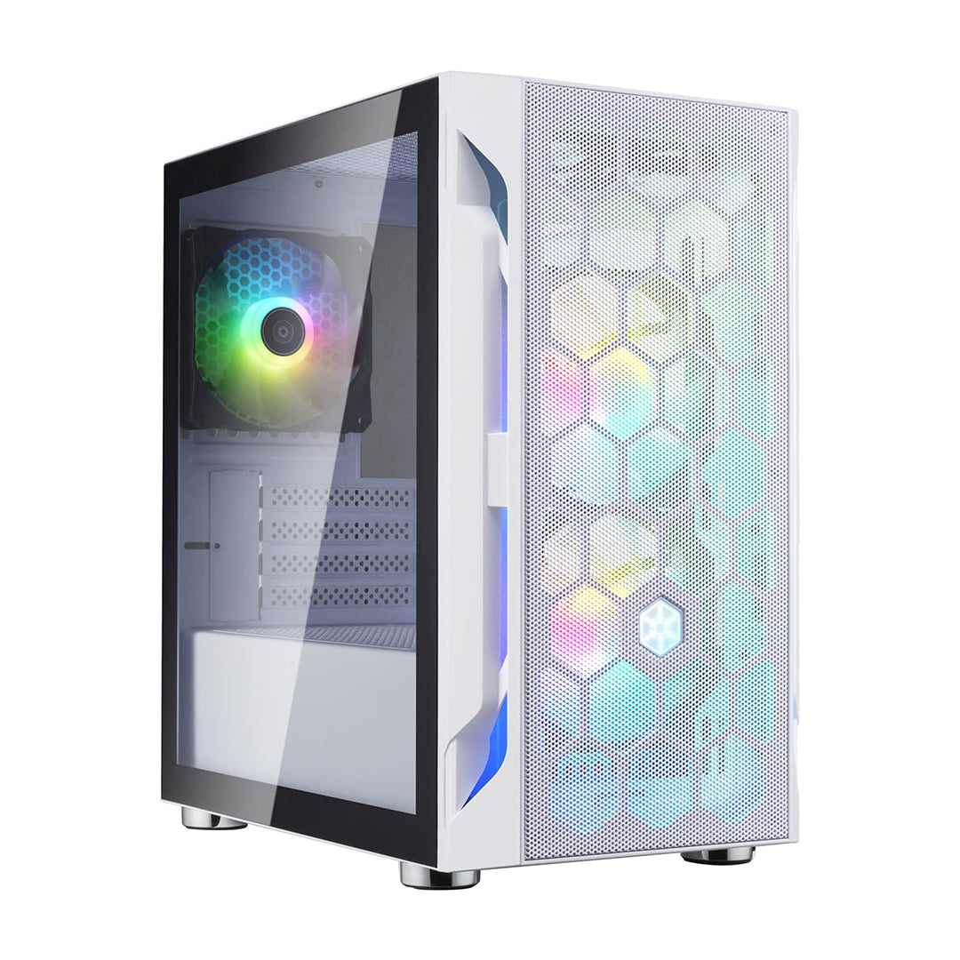 SilverStone FARA H1M PRO Stylish and distinct Micro-ATX gaming chassis with ARGB lighting - White -SSTFARAH1MPROWHT