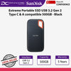 SanDisk Extreme Portable SSD SDSSDE61 USB 3.2 Gen 2 Type C and Type A compatible 500GB Black - 619659182588