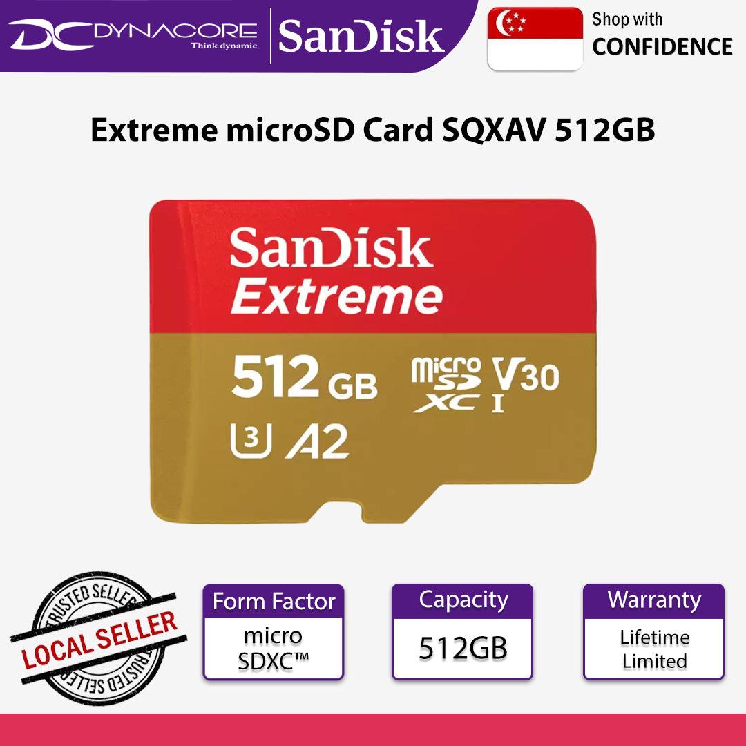 SanDisk Extreme microSD Card SQXAV 512GB - 619659189655