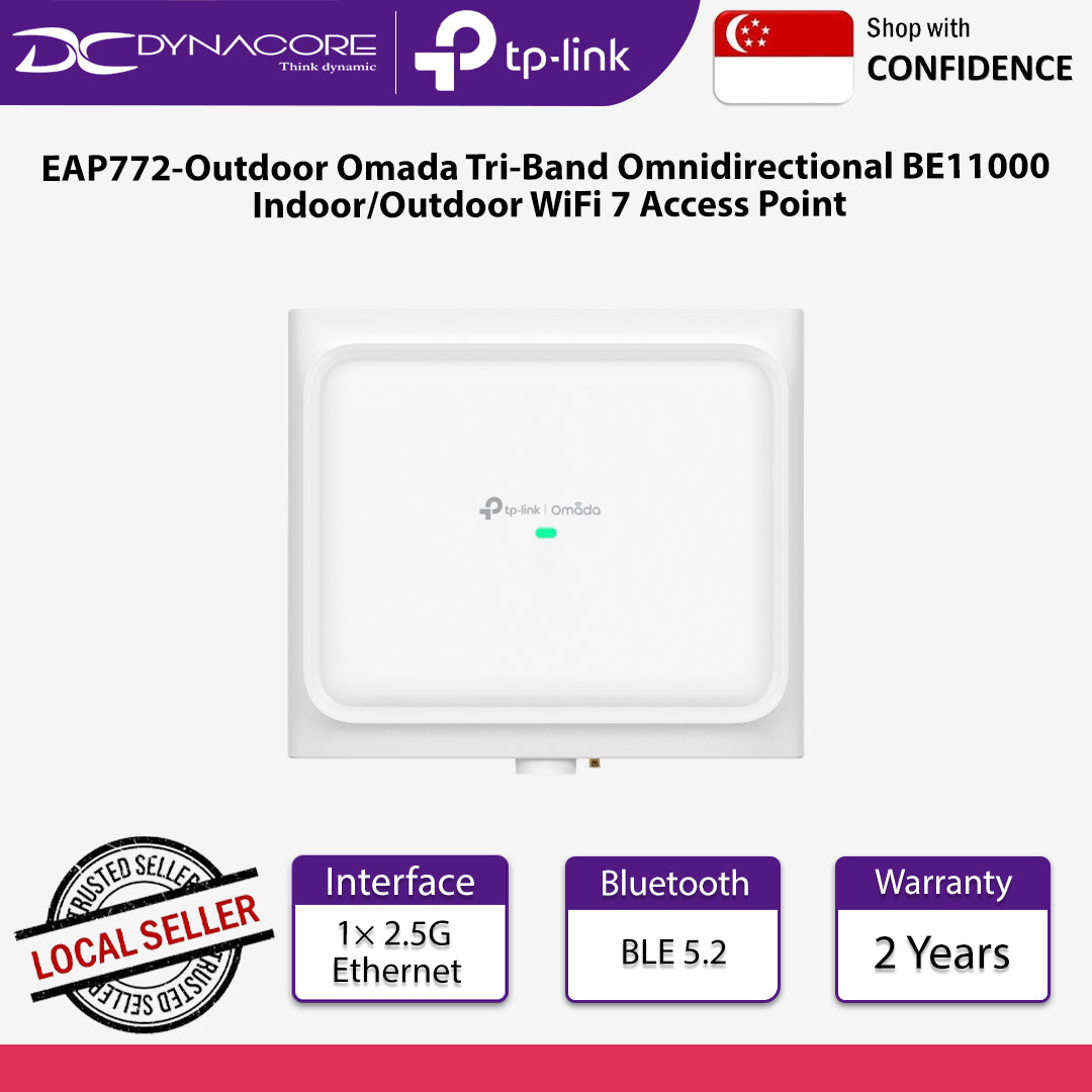 TP-Link EAP772-Outdoor Omada Tri-Band Omnidirectional BE11000 Indoor/Outdoor WiFi 7 Access Point - 1210002602280