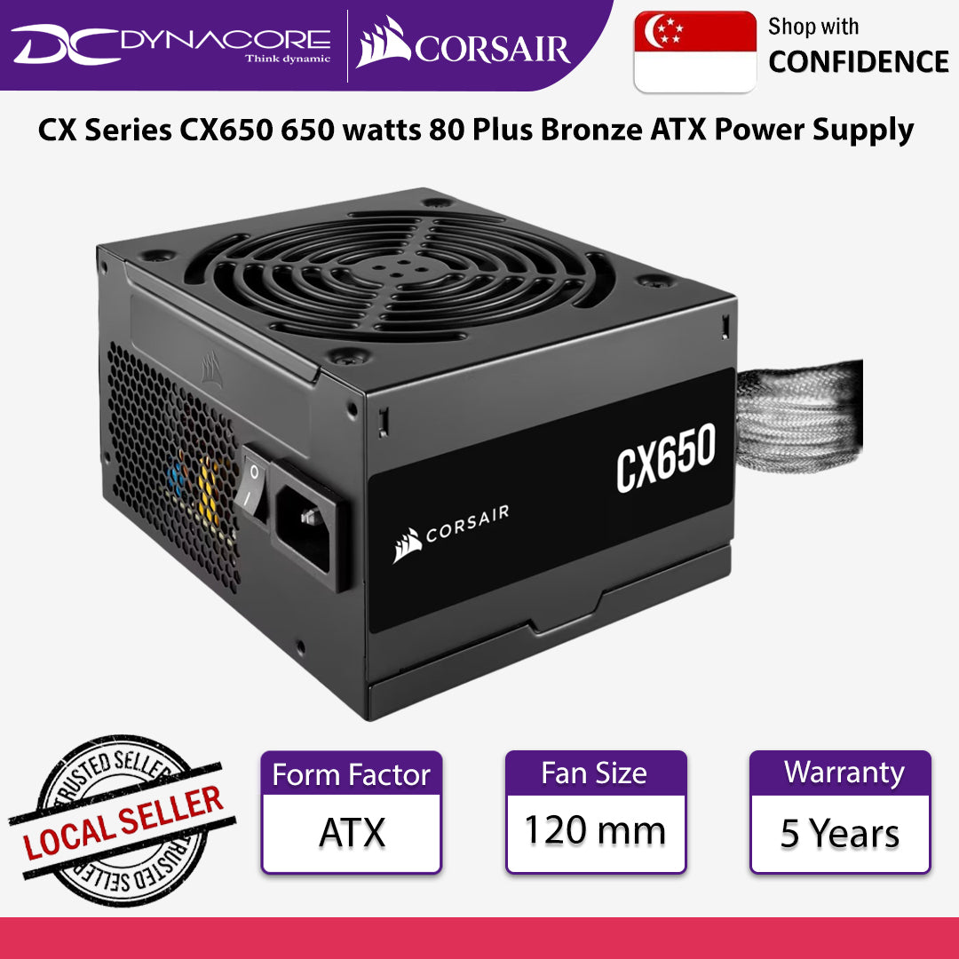 Corsair CX Series CX650 650 watts 80 Plus Bronze ATX Power Supply - 840006670957