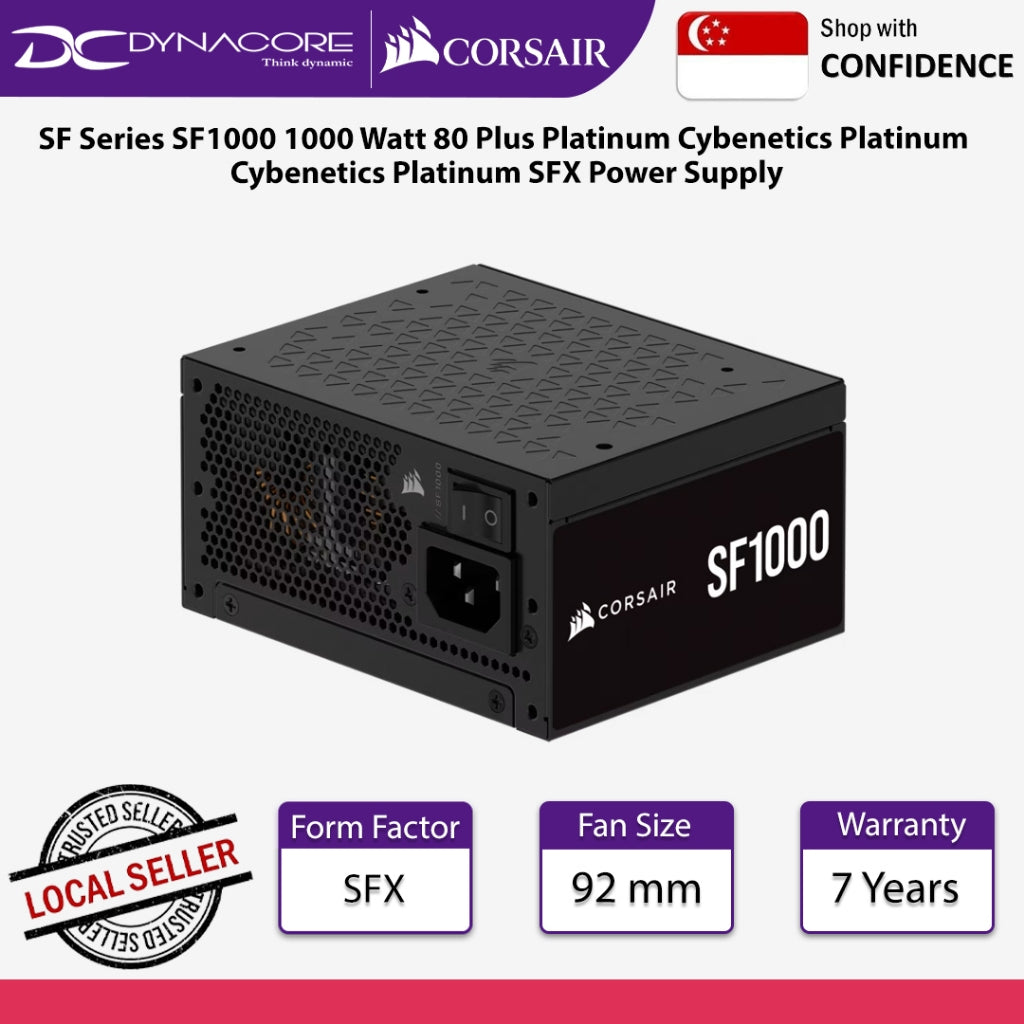 Corsair SF Series SF1000 1000 Watt 80 Plus Platinum Cybenetics Platinum  Cybenetics Platinum SFX Power Supply -  CS-CP-9020257-UK