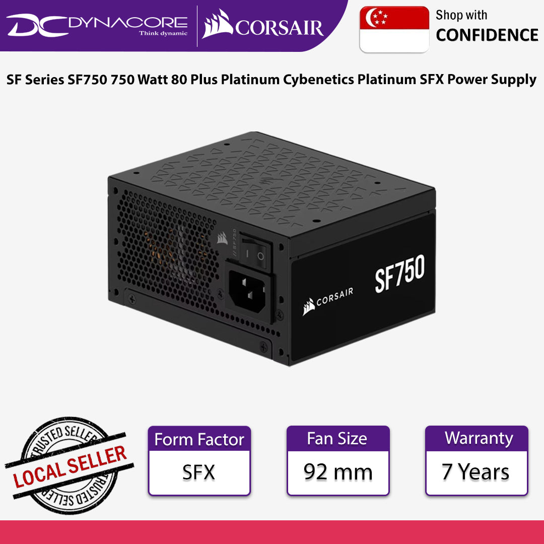 Corsair SF Series SF750 750 Watt 80 Plus Platinum Cybenetics Platinum SFX Power Supply - CS-CP-9020284-UK