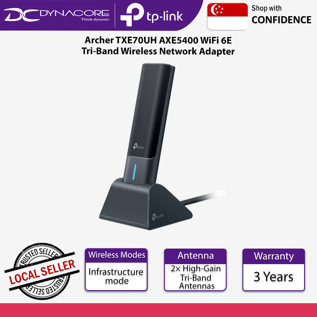 TP-Link Archer TXE70UH AXE5400 WiFi 6E Tri-Band Wireless Network Adapter - 4895252501681