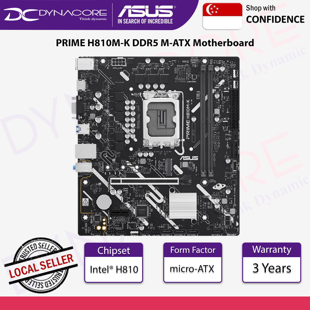 ASUS PRIME H810M-K Intel H810 LGA 1851 Micro-ATX Motherboard - 4711636292313