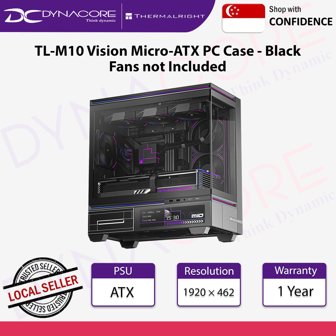 Thermalright TL-M10 Vision Micro-ATX PC Case Black Fans not Included - TLM10VISBLK