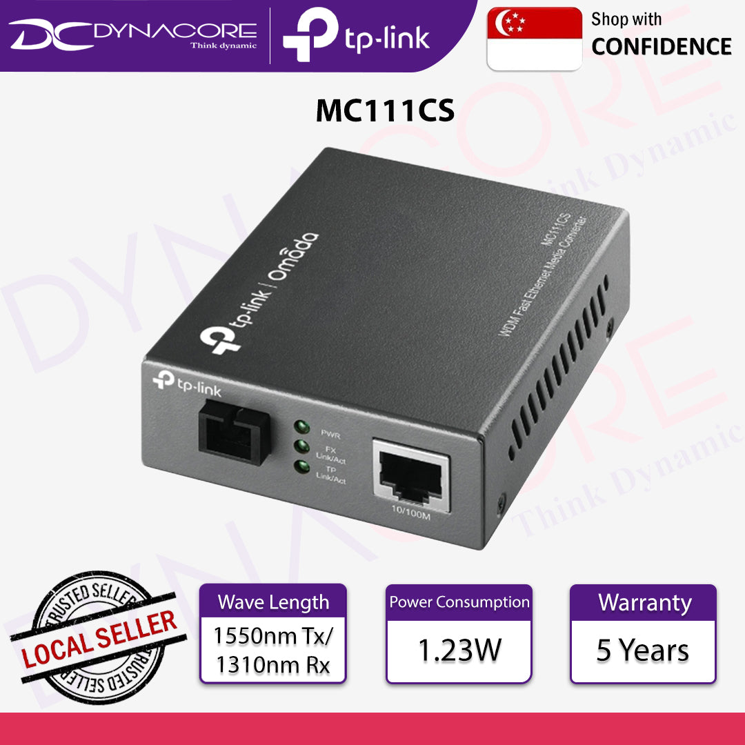 TP-Link MC111CS Omada 10/100Mbps WDM Media Converter - 6935364030414