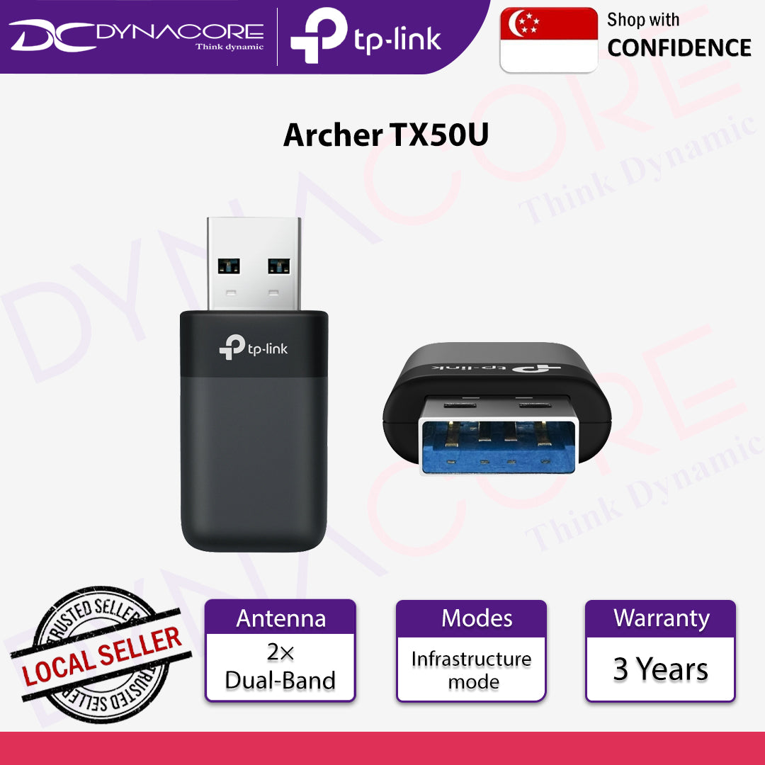TP-Link Archer TX50U AX3000 Dual Band Wi-Fi 6 Wireless USB Adapter - 1210002600309