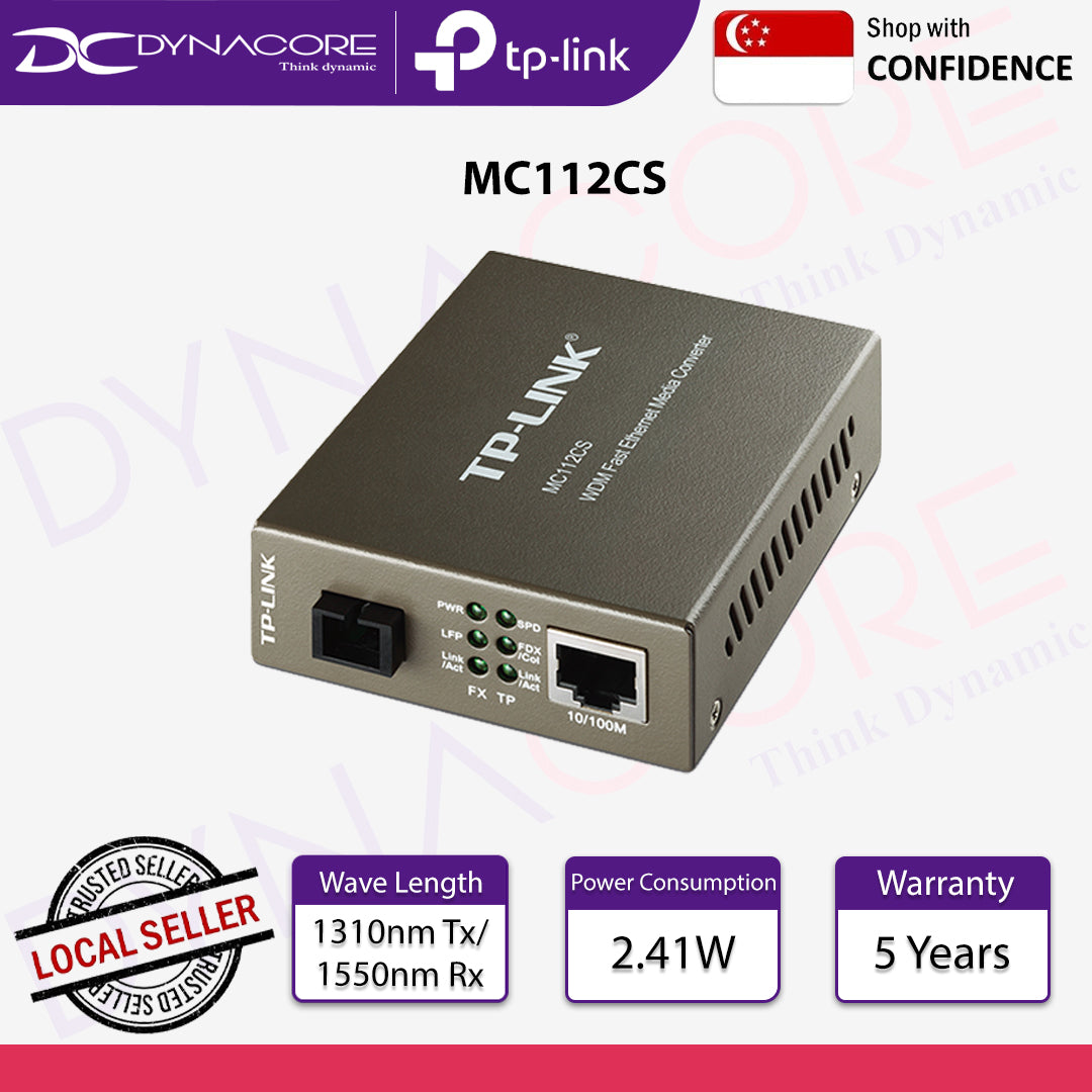 TP-Link MC112CS 10/100Mbps WDM Media Converter - 6935364030421