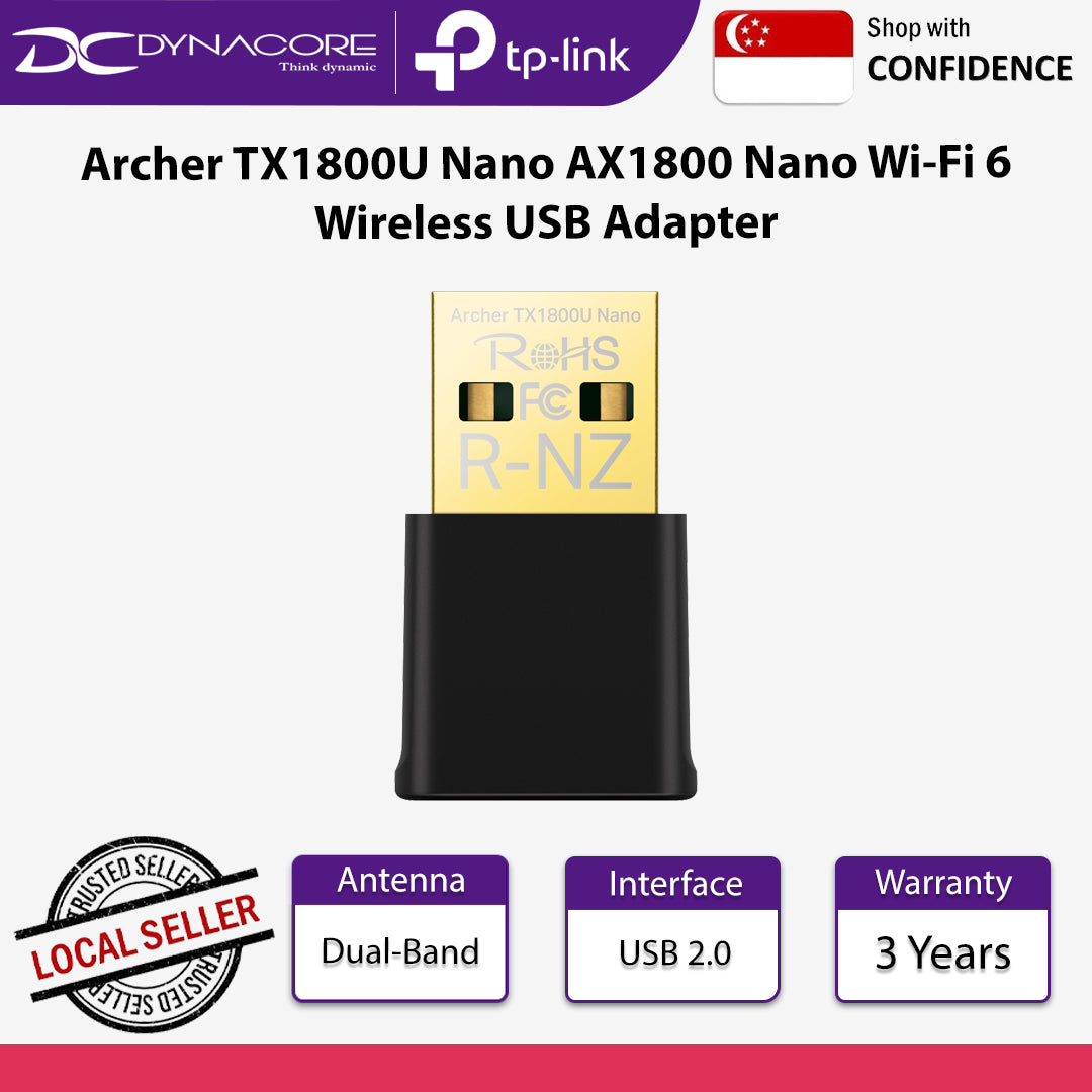 TP-Link Archer TX1800U Nano Wi-Fi 6 Dual-Band Wireless Network Transceiver Adapter - 4810142821520