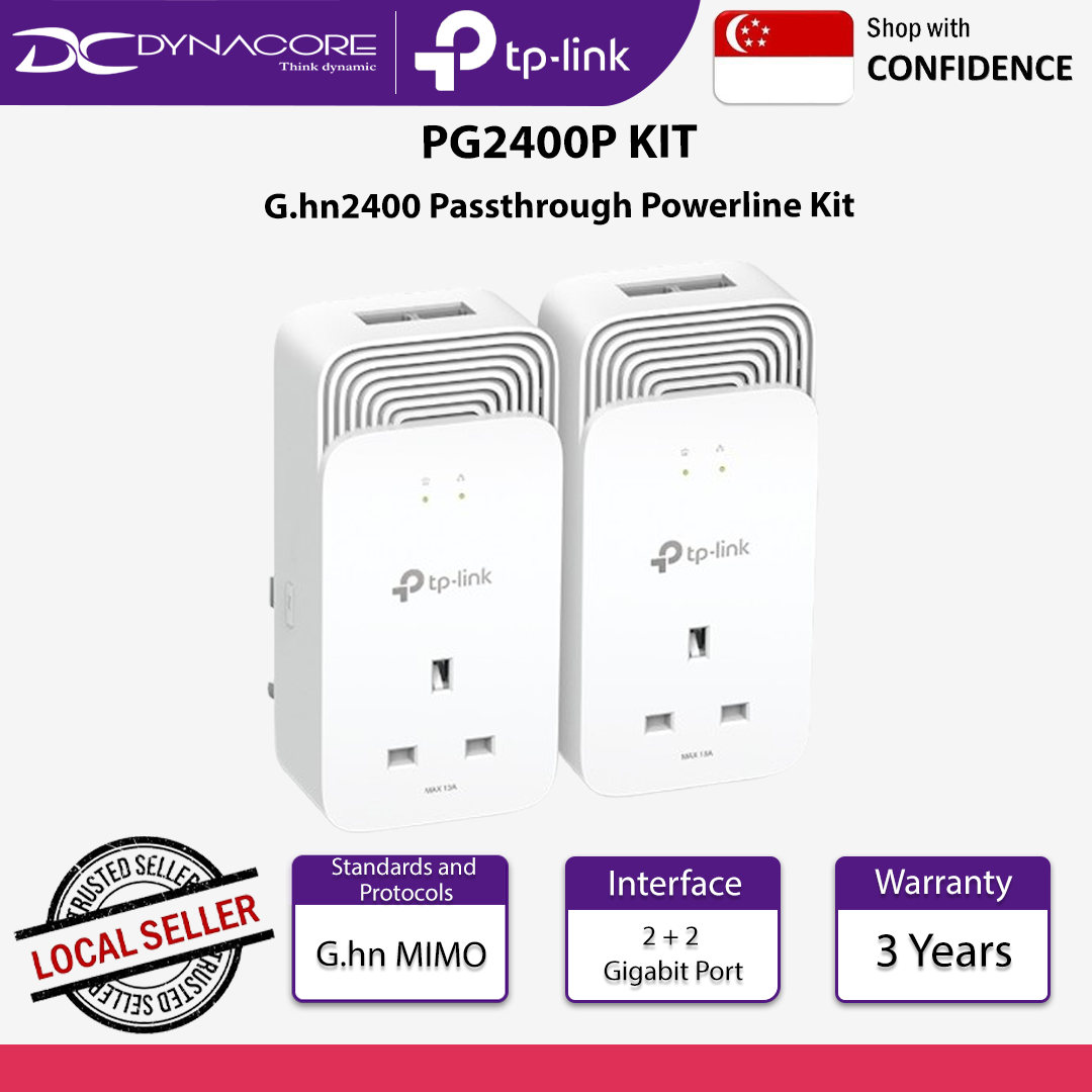 TP-LINK PG2400P KIT G.hn2400 Passthrough Powerline Kit - 4897098680131