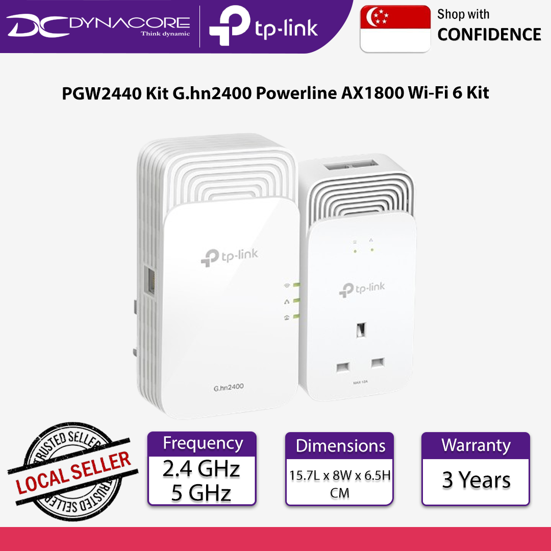 TP-Link  PGW2440 Kit G.hn2400 Passthrough Powerline AX1800 Wi-Fi 6 Kit - 4897098680148